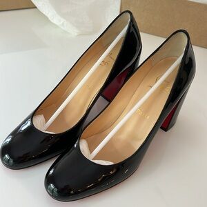 Christian louboutin miss Sab 85 patent block heel pumps